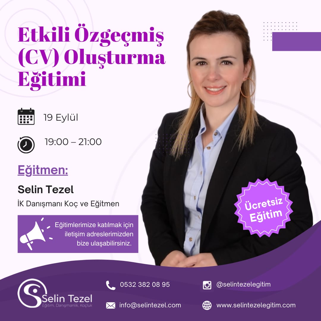  Etkili Özgeçmiş (CV) Oluşturma Eğitimi başlıyor!
